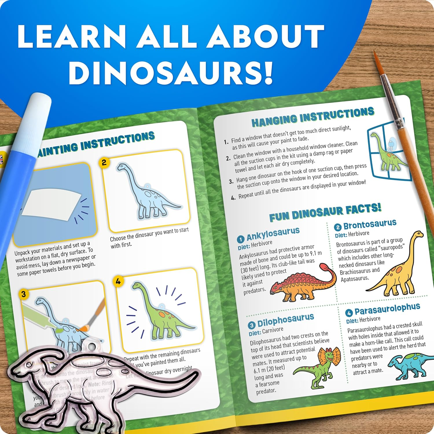 National Geographic Stained Glass Art Kit &ndash; Arts & Crafts for Kids, Make Window Sun Catchers, Creative Activities for Ages 4&ndash;8, Suncatcher Kit image number 2