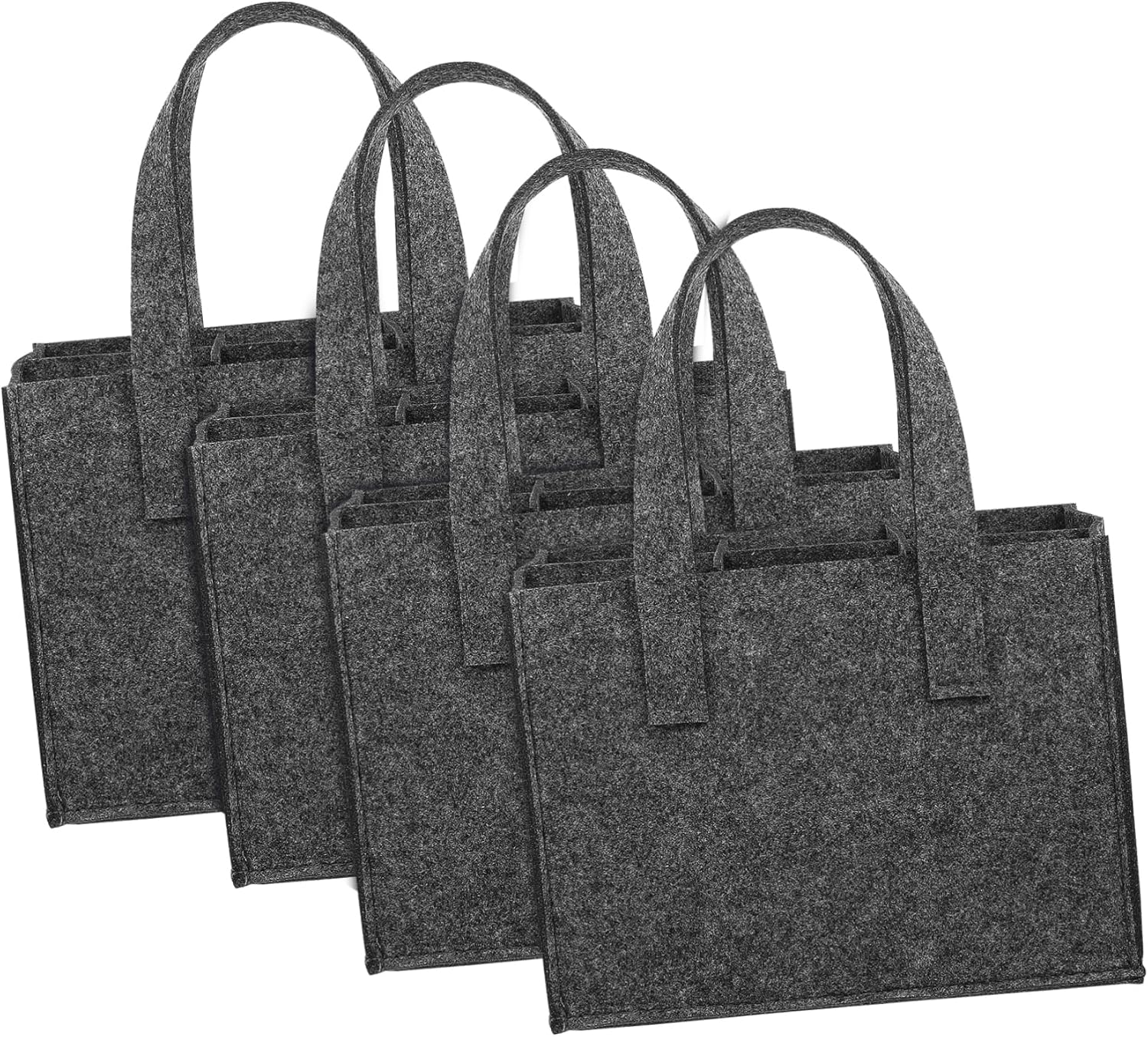 COHEALI Felt Wine Bag Bottle Carrier 24X16X16Cm Sturdy Thick Wine Tote Bag with Handles for Travel Picnic Camping 4Pcs 6 Bottles Capacity image number 5