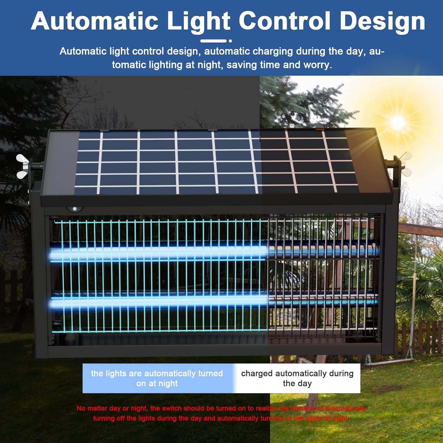 Bug Zapper Outdoor - Mosquito Repellent Outdoor Patio,Solar Bug Zapper Indoor,Waterproof Portable Fly Zapper,High Powered 4500V Mosquito Zappers Killer for Home,Patio,Camping