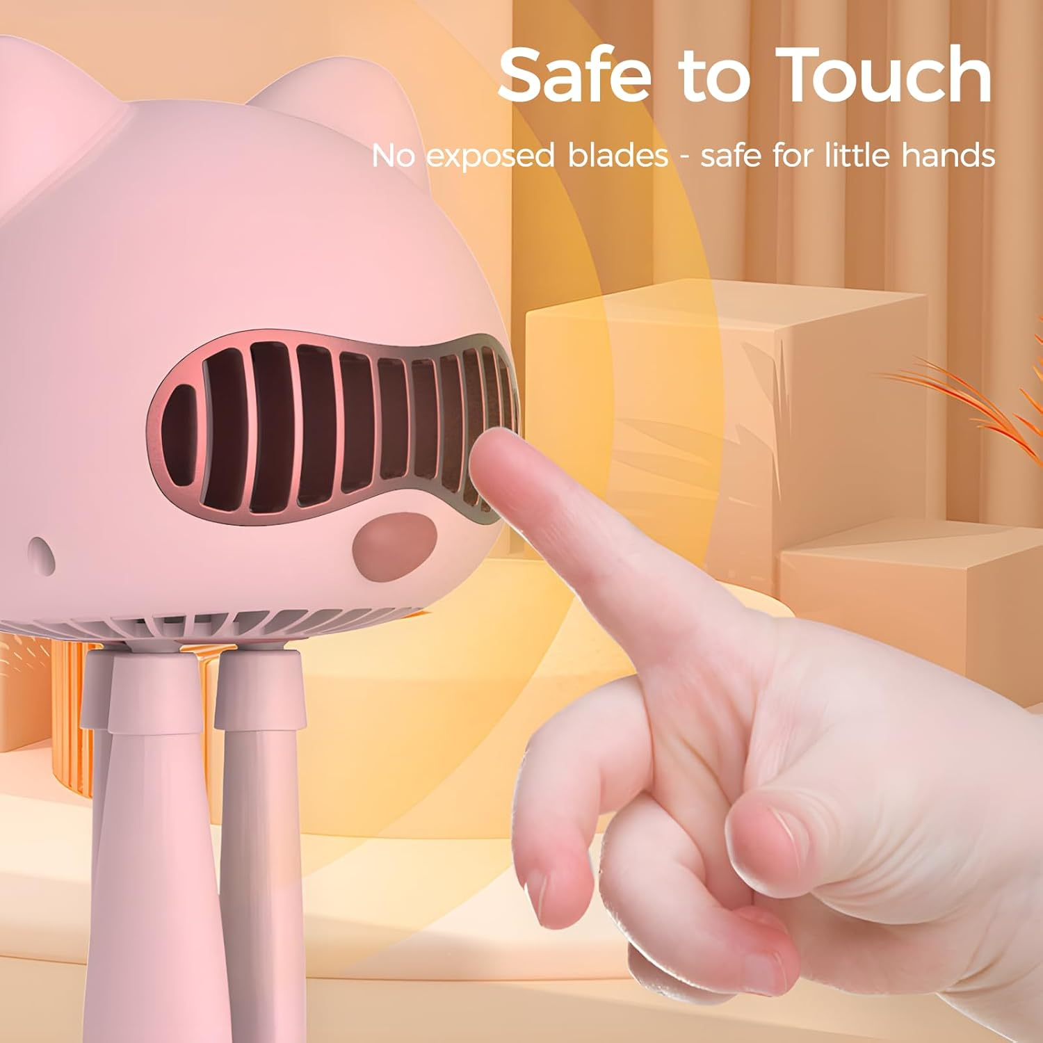 FUNJEO F08 Stroller Fan,Handheld,Table,Powerful 2000Mah Battery USB Rechargeable,Non-Touch Design,Aroma Fan,For Women/Family (Blue) image number 6