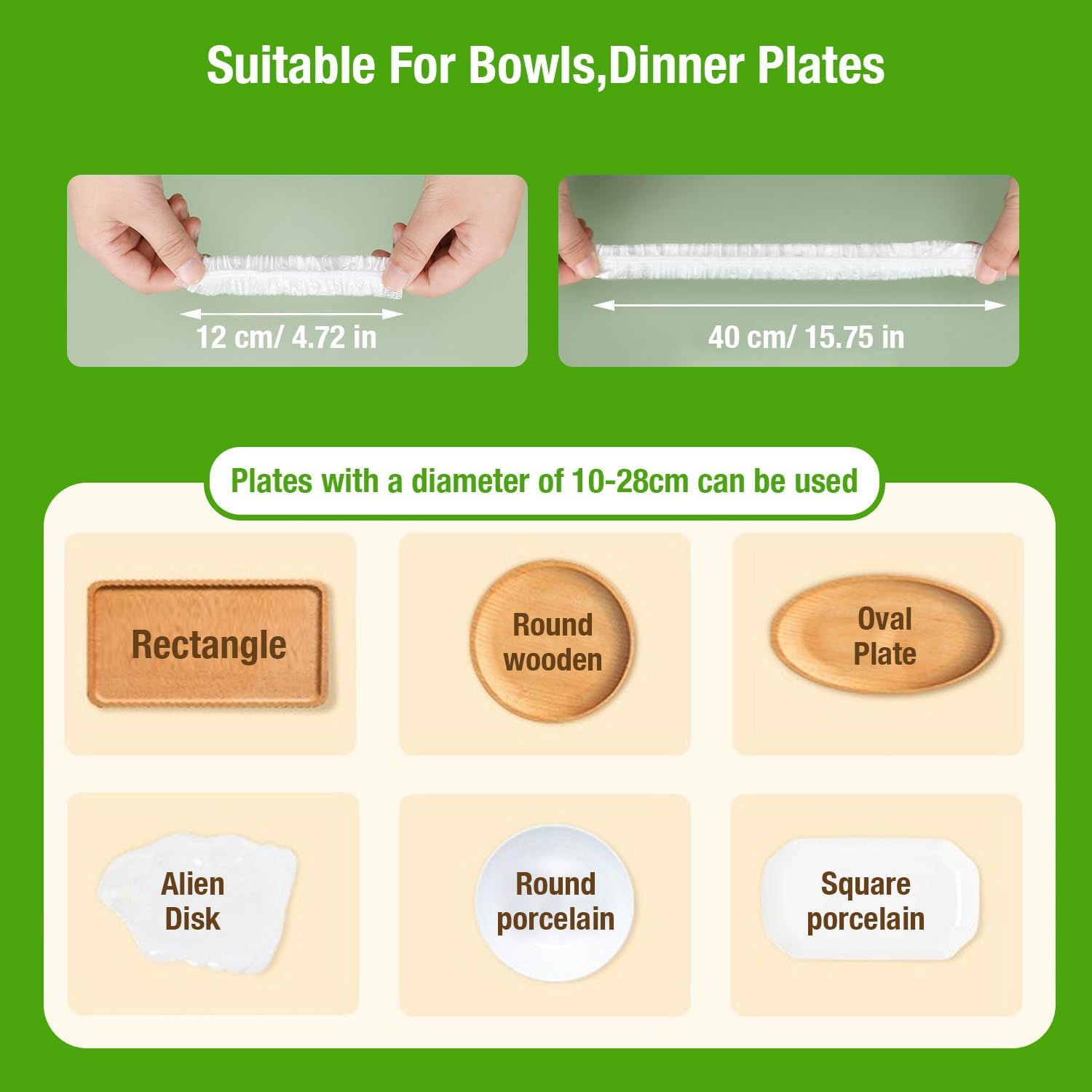 500-Pack Extra Thick Food Covers | Premium Elastic Bowl & Plate Covers for Kitchen, Restaurant, Picnic | Clear Plastic Food Storage Wraps image number 1