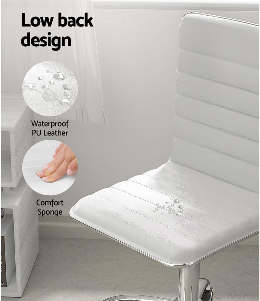 Artiss Ergonomic Office Chair, Leather Executive Desk Computer High Back Gaming Chairs with Wheels Swivel Height Adjustable Flip-Up Armrest, for Home Work Study Bedroom White image number 1