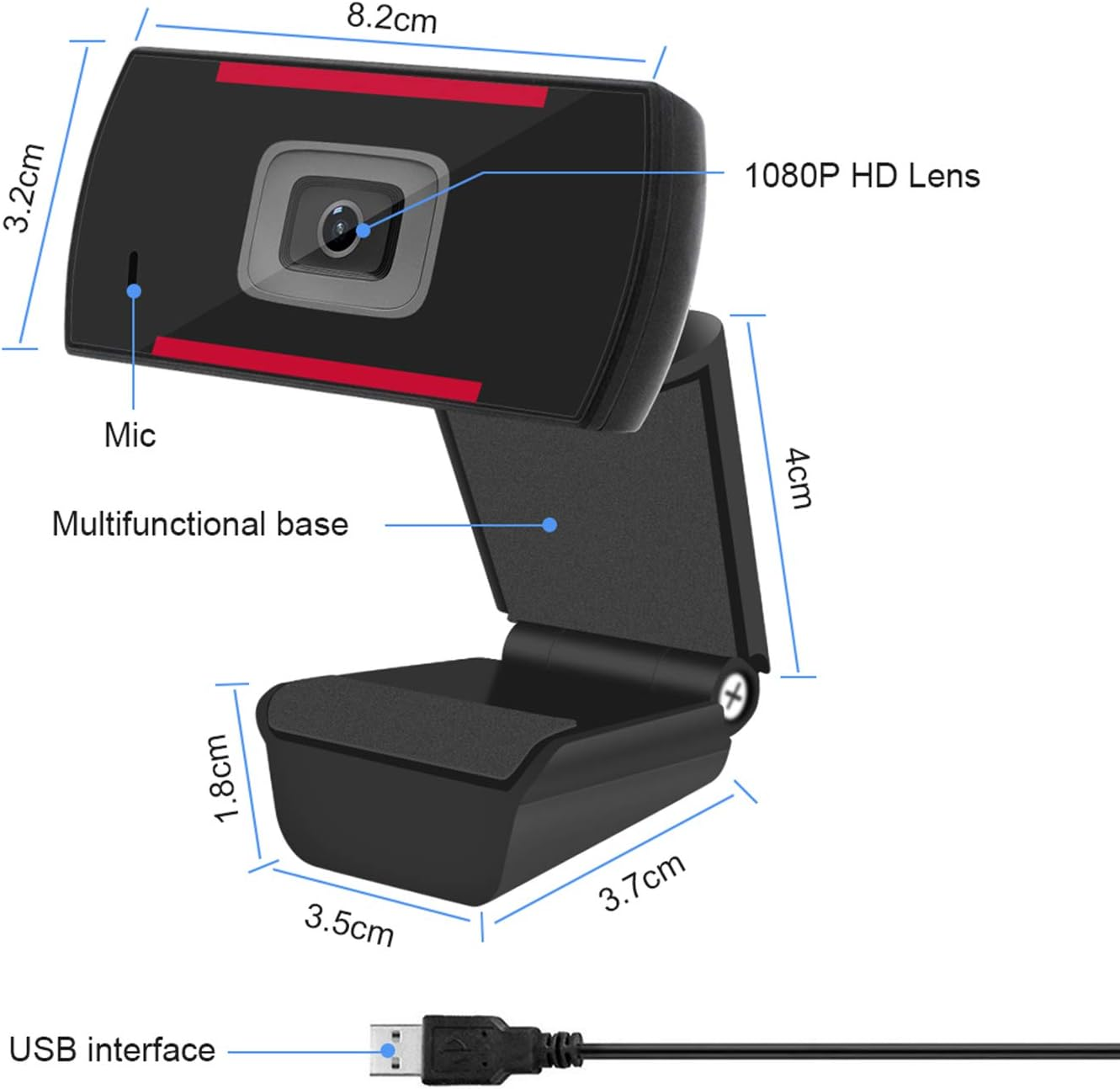 HD 1080P Webcam Built in Microphone Desktop Computer Laptop USB Web Camera for Streaming,Video Calling Recording,Chatting Webinars Gaming Distance Learning image number 5