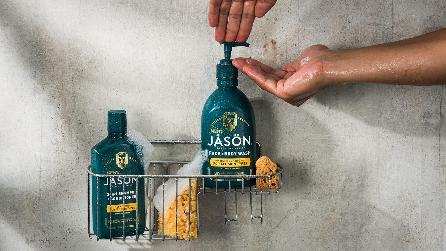 Jason Men'S Refreshing 2-In-1 Face & Body Wash, 16 Oz image number 3