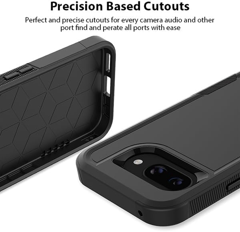 ZUSLAB for Google Pixel 9A Case, Rugged Defender Protective Heavy Duty Shockproof Dustproof Cover (2025) - Black image number 5