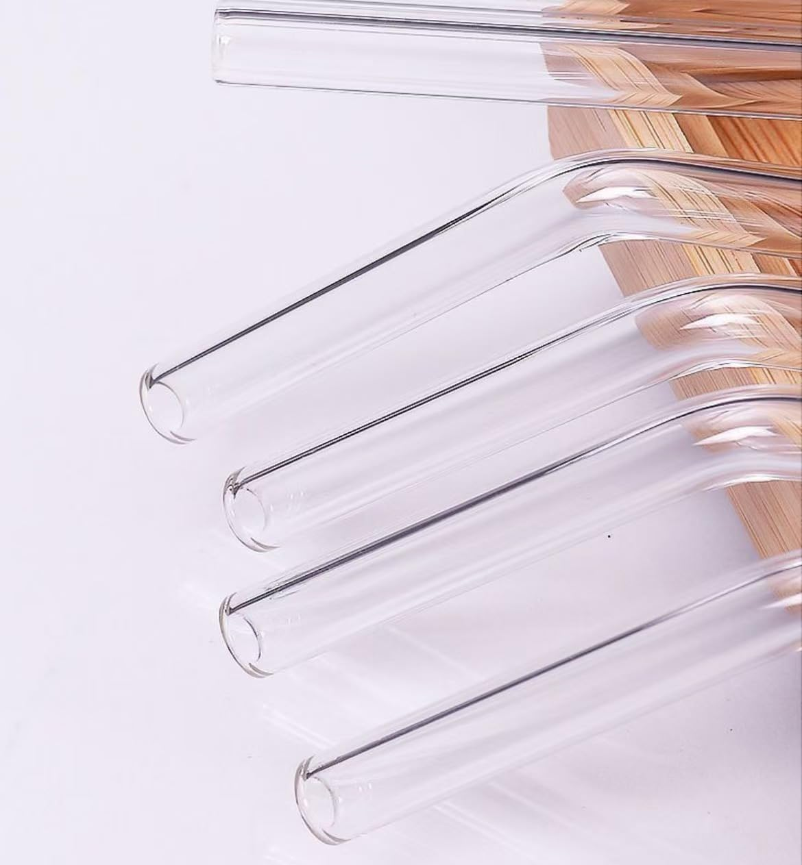 12 Reusable Borosilicate Glass Straws and Brushes, Measuring 7 Inches X 8 Millimeters, Including 5 Straight Pipes, 5 Elbows, and 2Brushes, Reusable Straw Brushes, for Juice, Coffee, and Cocktails image number 2