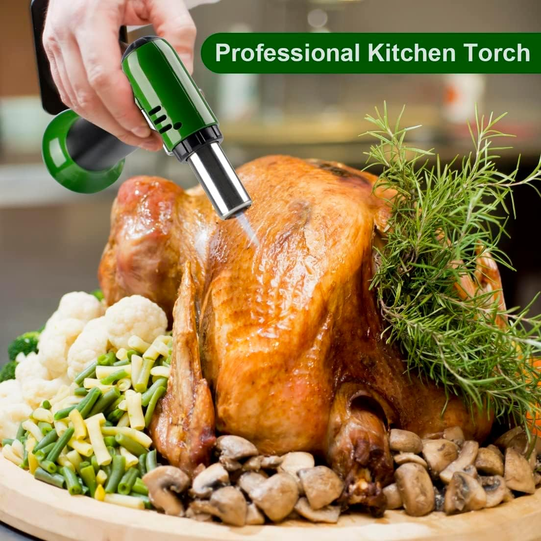 Koackl Refillable Blow Torches with Fuel Gauge -Butane Torch Lighter with Adjustable Flame for Welding, Resin Art, Kitchen Use - One-Handed Operation Gas Torch (Butane Gas Not Included) image number 1