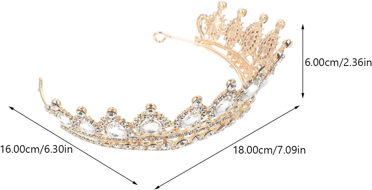 NIYANGLE Vintage Tiara Crown, Wedding Bridal Tiara, Glittering Crystal Headbands, Queen Crown for Women, Weddings, Costume, Party, Birthday, Hair Accessories image number 4