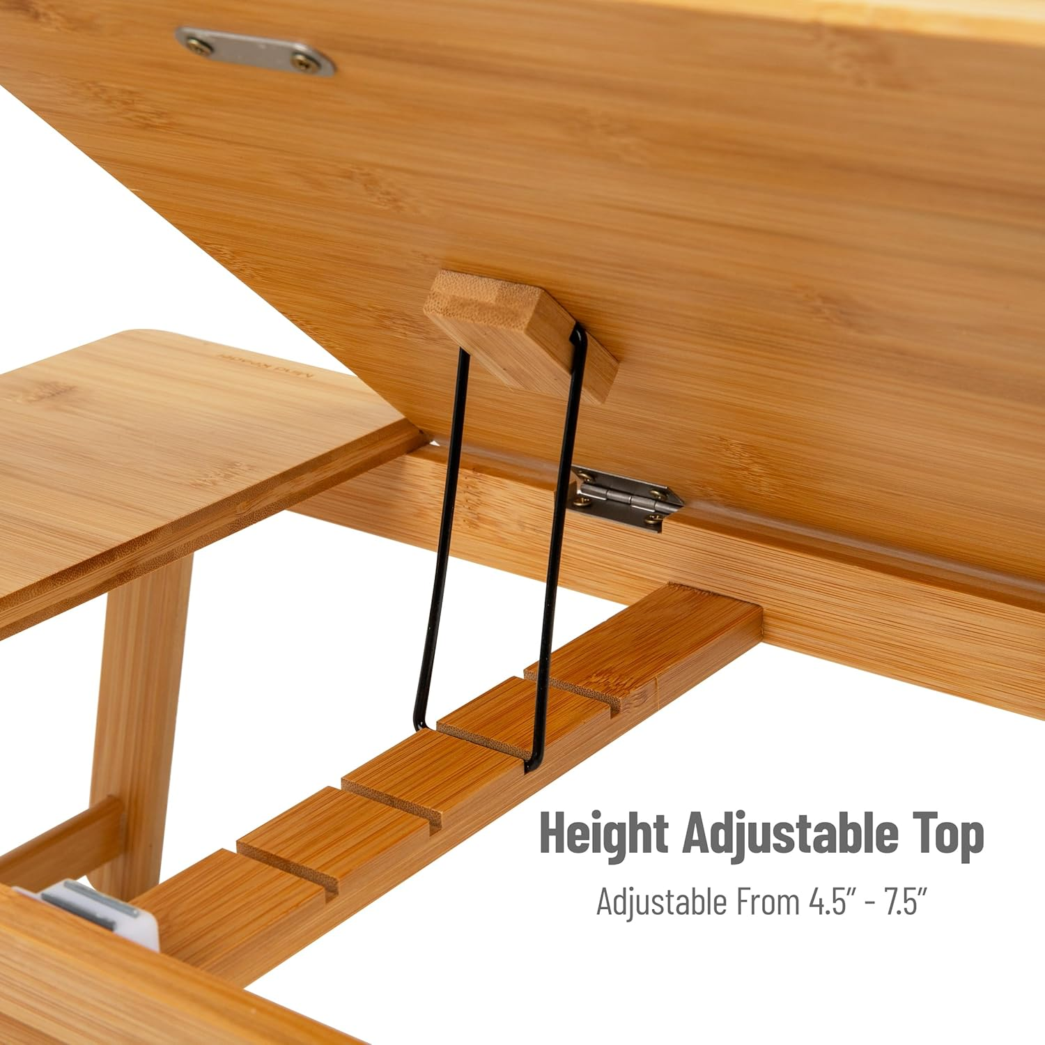 Mind Reader Lap Desk Laptop Stand, Bed Tray, Dorm Room, Folding Legs, Rayon from Bamboo, 19.75" L X 12" W X 8.25" H, Brown image number 4