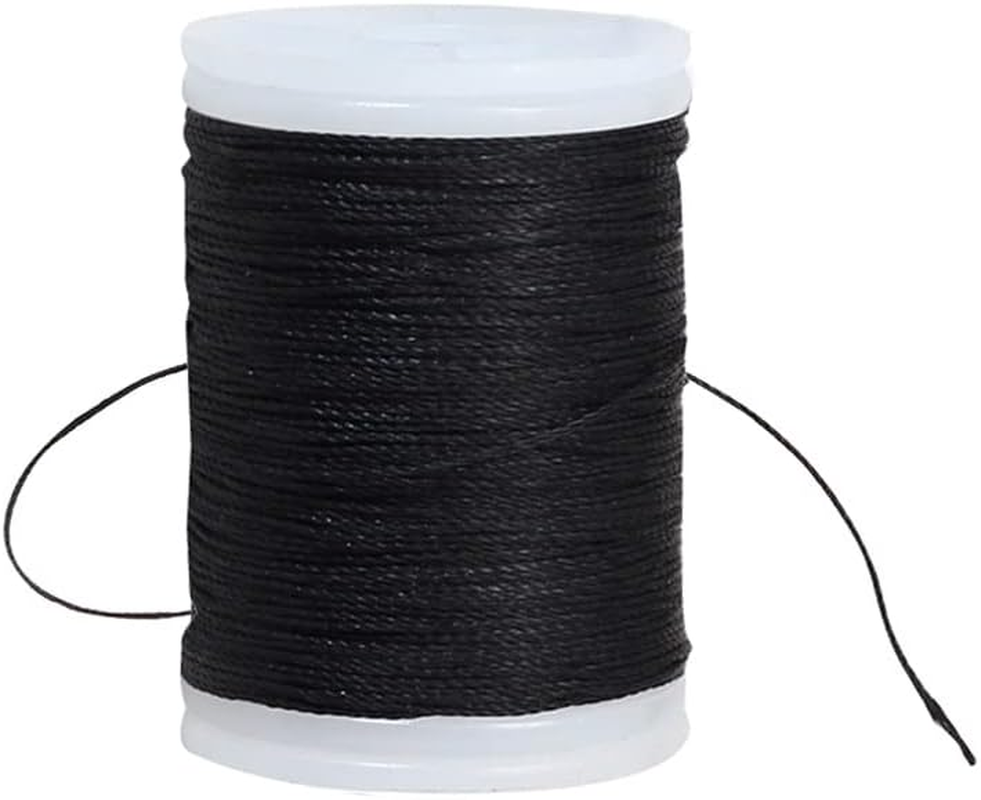 SOPOGER Archery Bow String Serving Thread 131 Yard Bow Serving String Material Durable Nylon Peep Sight Nock Bowstring Thread for Compound/Recurve Bow (White-Black)