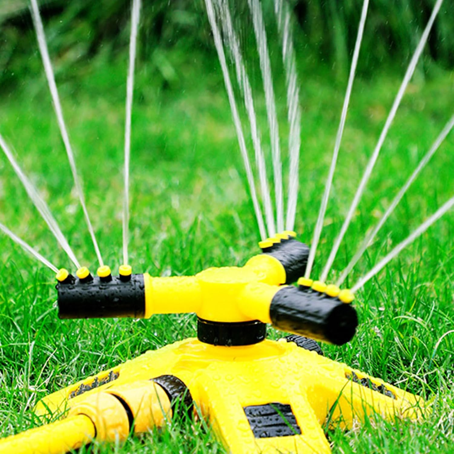 360&deg; Rotating Garden Sprinkler with Weighted Tripod Base, Automatic Lawn Sprinkler for Large Area Yard & Patio Irrigation | Heavy Duty, Adjustable Spray Angle for Even Coverage image number 4