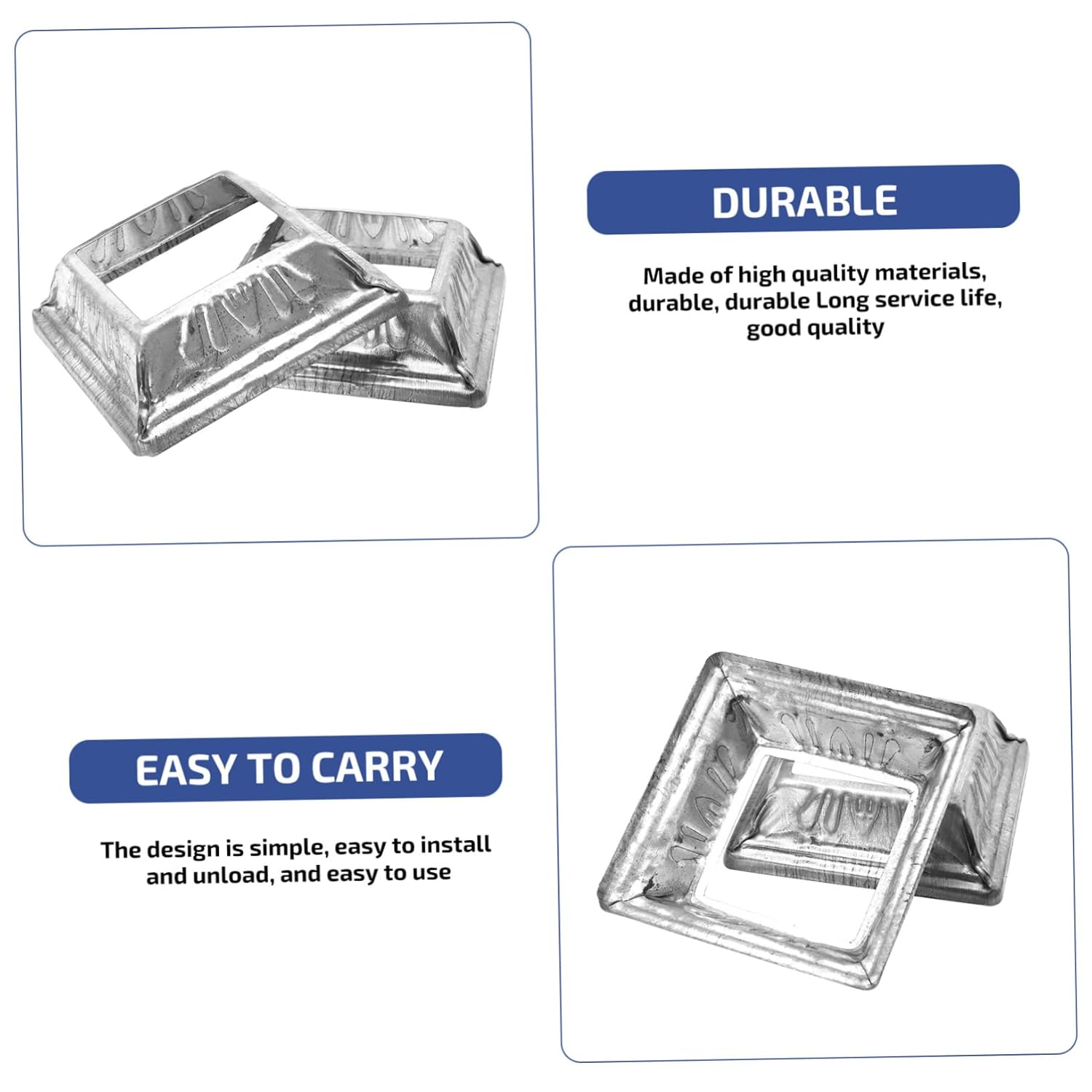 SEWOART 50Pcs Deck Porch Handrail Railing Support Trim Anchor Post Base Cover Skirt Flange Coated Easy to Use image number 1