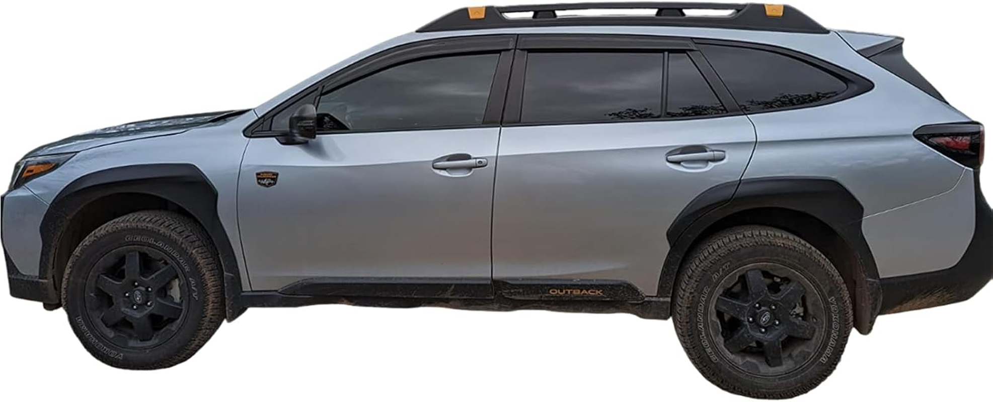 2020-2024 Tape-On Side Window Visor Deflectors for Subaru Outback Premium Limited Touring Dark Tinted Rain Guards 2021 2022 2023 image number 2