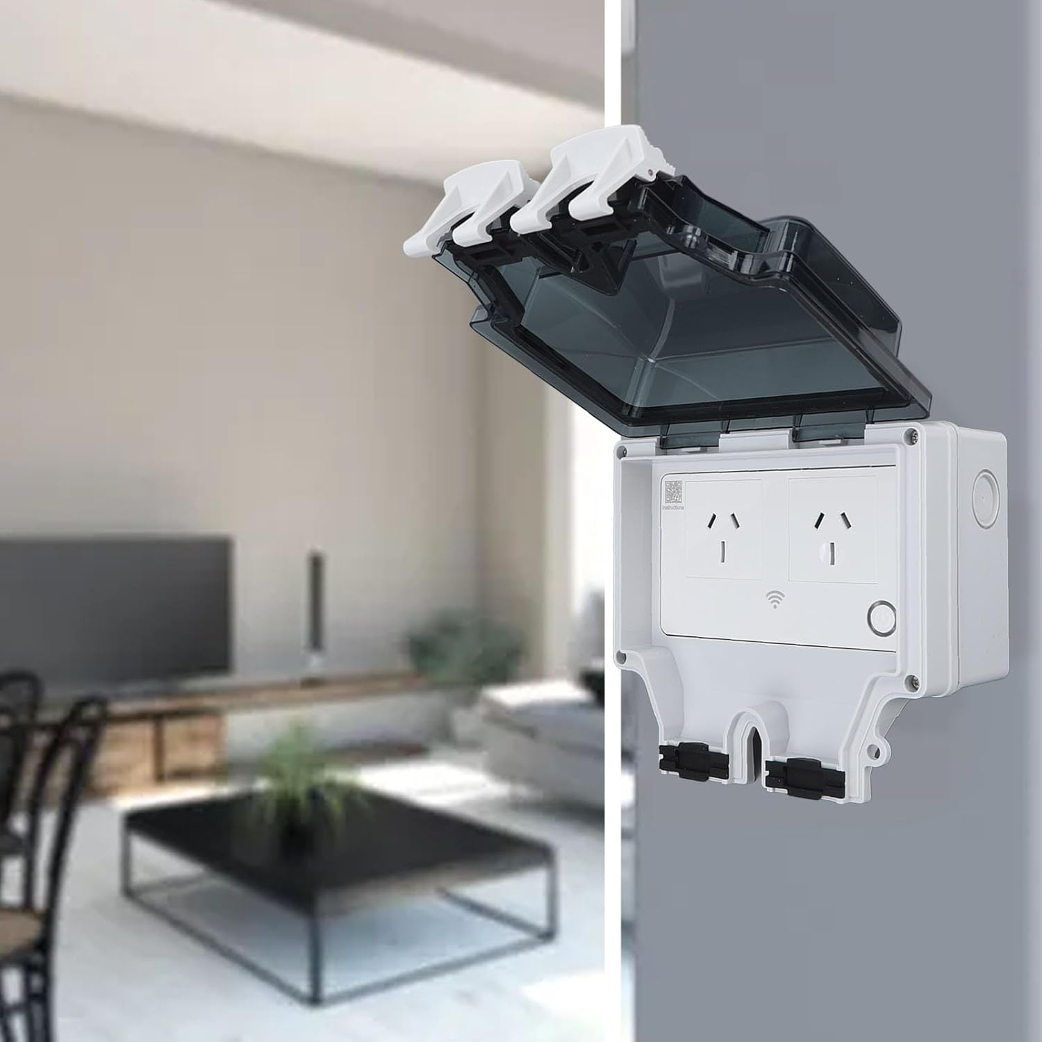 Wifi Smart Plug, IP66 Waterproof Safety Lock Hole Wifi Smart Socket for Outdoor (SNW-2AU) image number 2