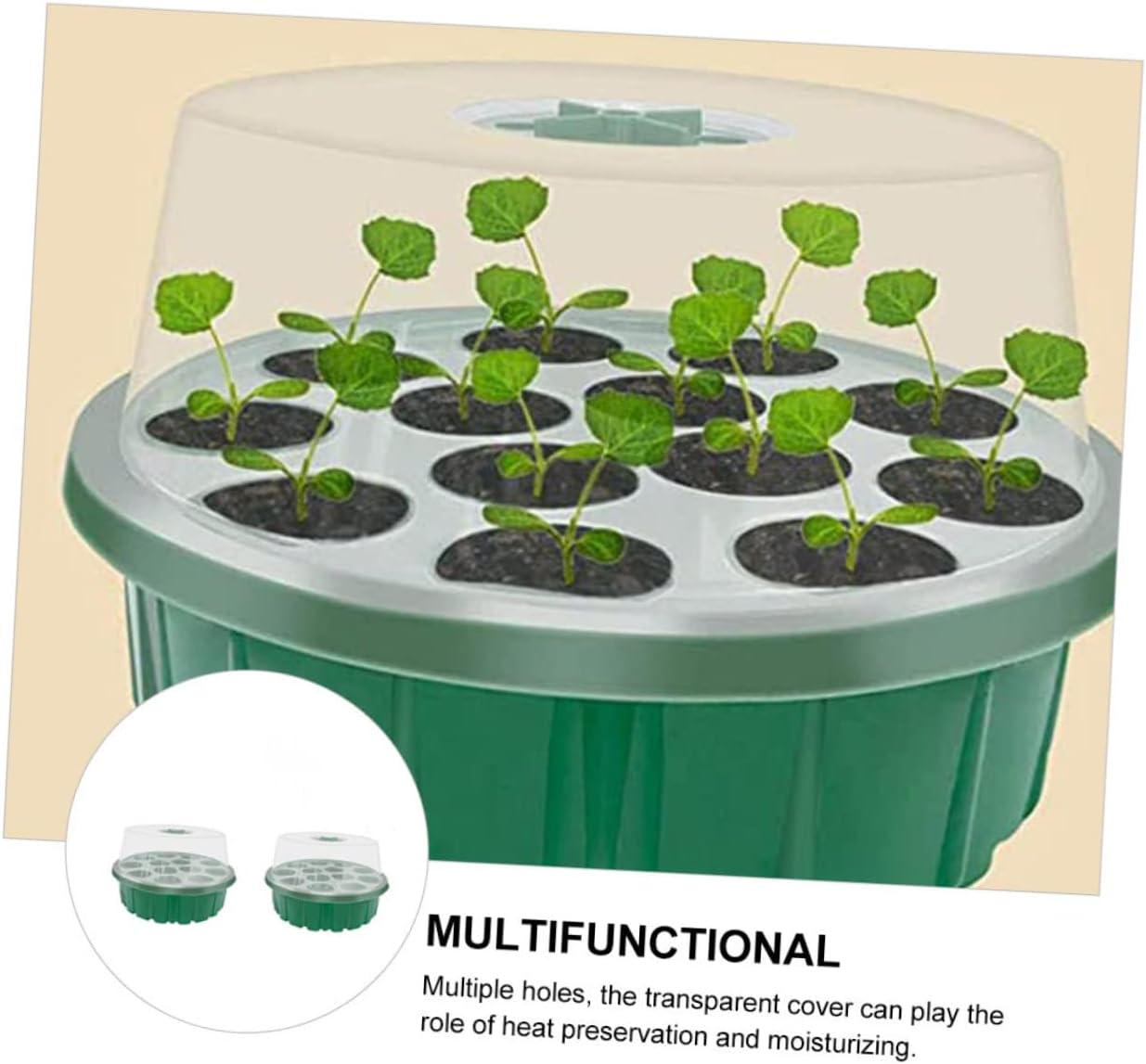 FONDOTIN 2Pcs Plant Starter Trays Seedling Boxes for Seeds Planting Gardening Box