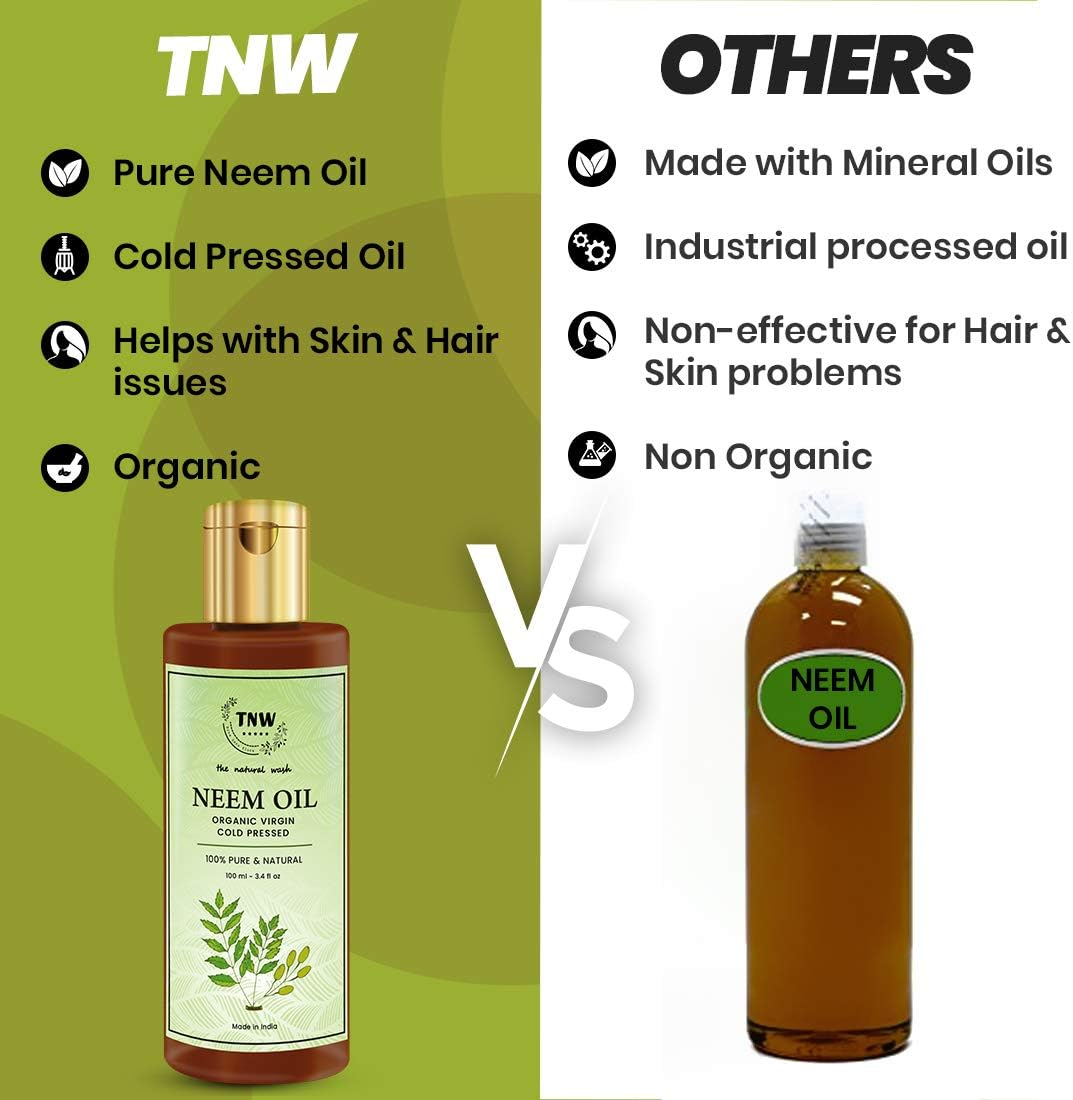TNW-THE NATURAL WASH Pure Cold Pressed Neem Oil for Skin and Hair Pack of 2 Each - 100 Ml image number 1
