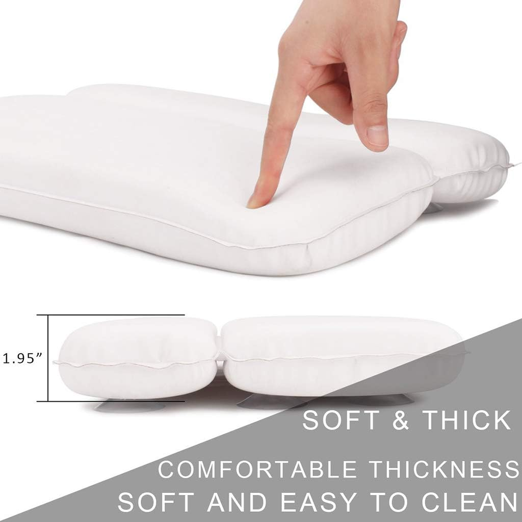 Bathtub Pillows, Non Slip Bathtub Pillow Home Spa Bath Pillow with Extra Soft & Large 2-Panel Design for Shoulder & Neck Support image number 3