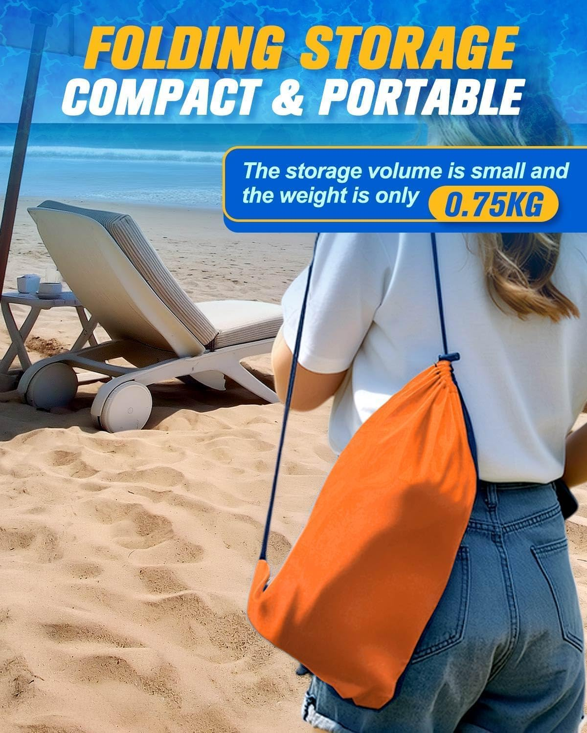 Aymxcls Inflatable Lounger Air Sofa Chair Camping & Beach Accessories Portable Water Proof Couch for Hiking, Picnics, Outdoor, Music Festivals & Backyard&ndash;Lightweight (Orange)