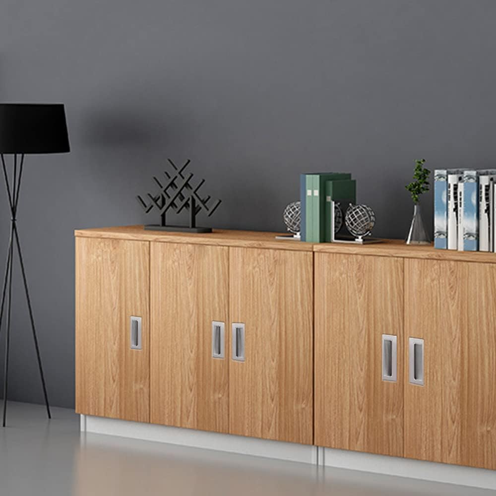 Tophomer Recessed Sliding Pull Door Handles, Stainless Steel Hidden Flush Finger Pull Handle with Screws for Residential and Commercial (Circle-50Mm) image number 2