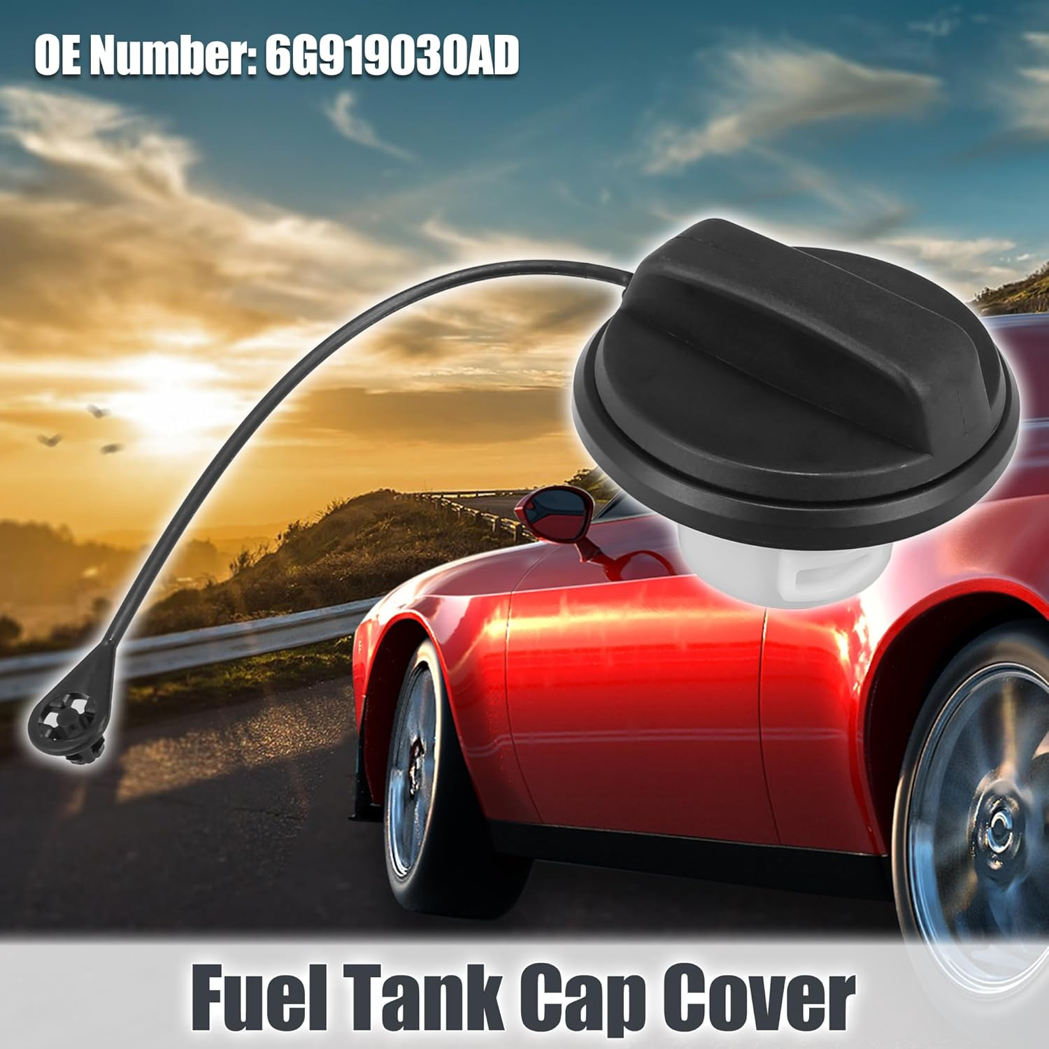 X AUTOHAUX Gas Cap 6G919030AD Fuel Petrol Tank Cap Cover Door Accessories for Ford Focus MK2 2005-2012