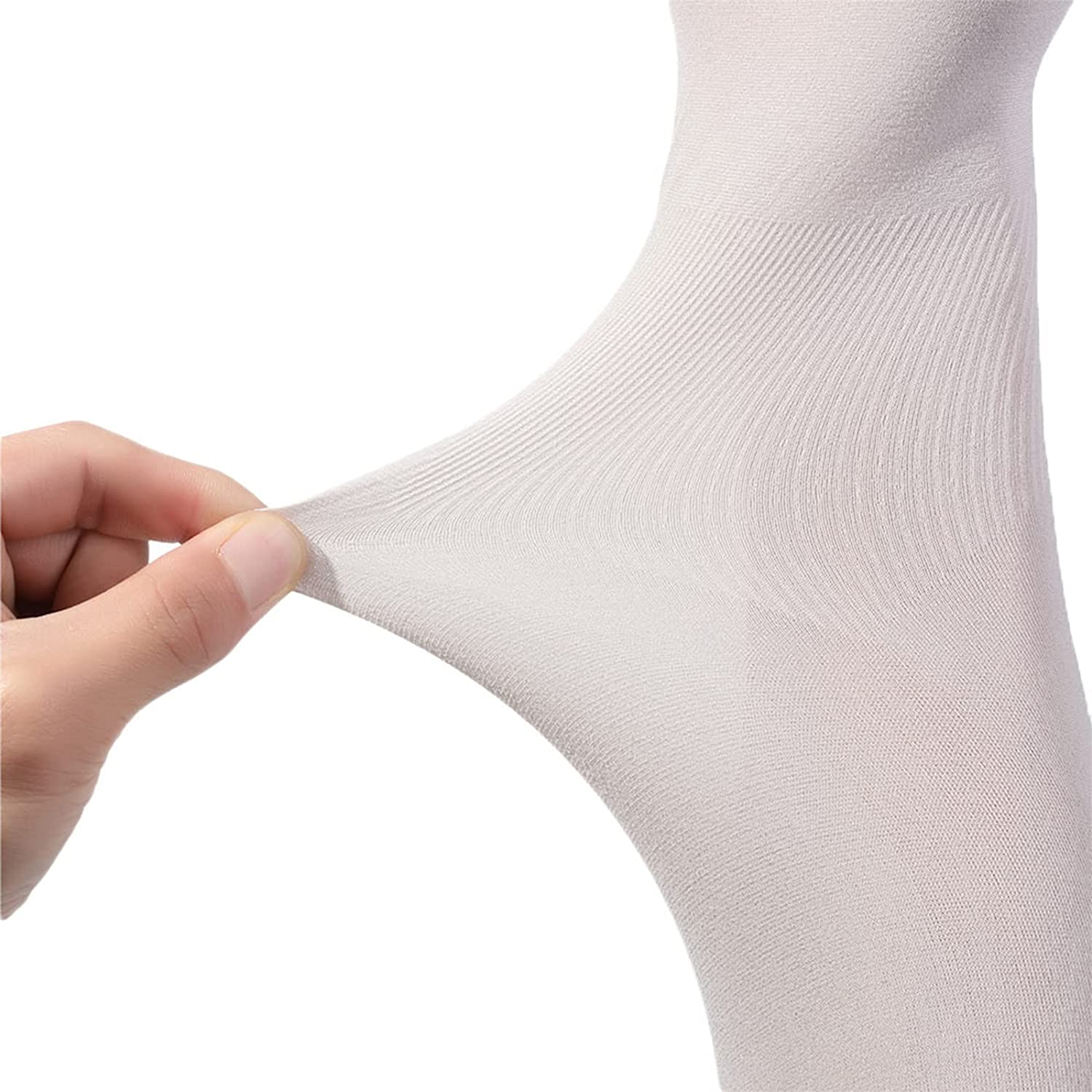 3 Pairs - Arm Cooling Sleeves UV Sun Protection Arm Sleeves for Women Men Youth, MH MOIHSING Arm Warmers for Cycling Driving Outdoor Sports Basketball Sleeves,Arm Compression Sleeves Black White Grey image number 4