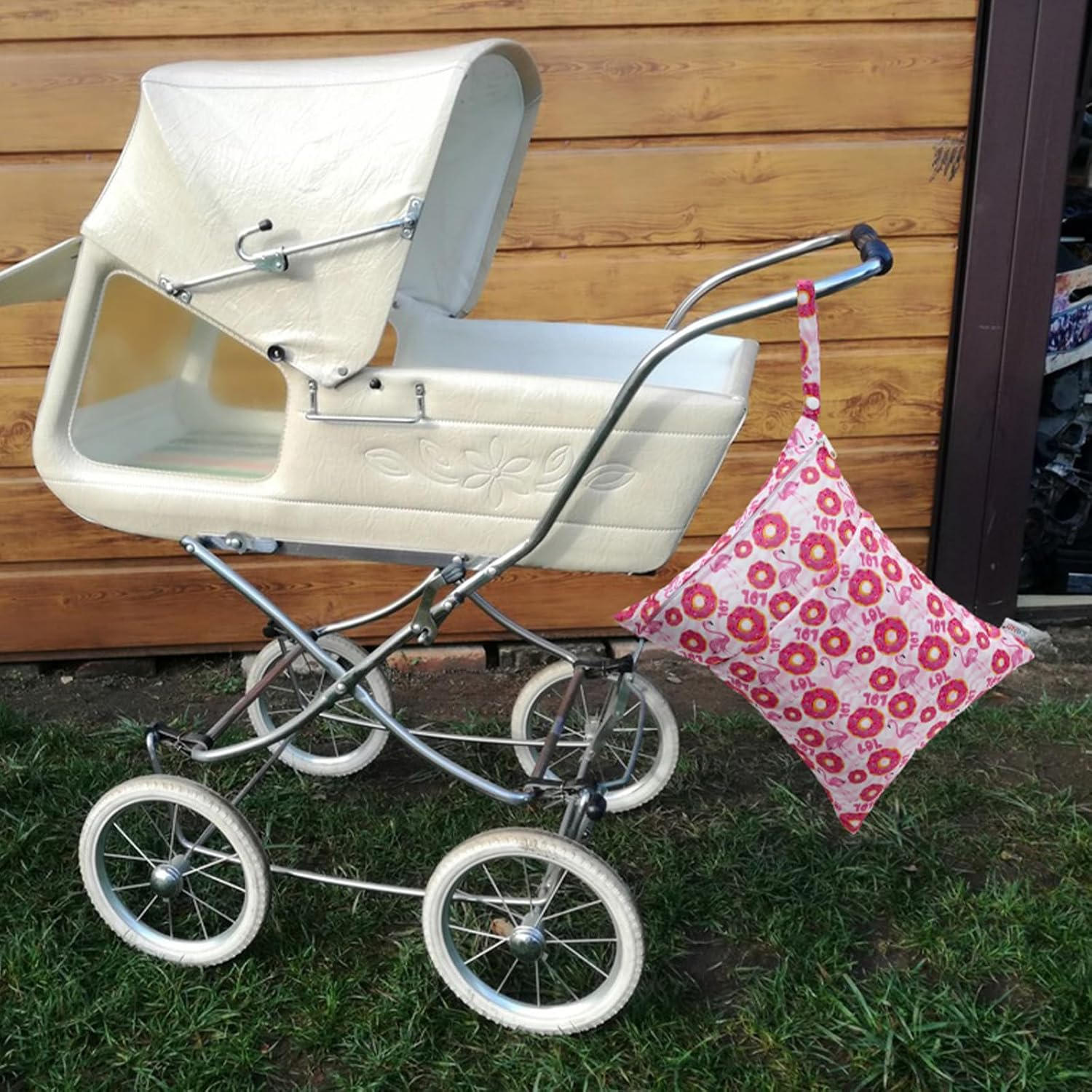 ALVABABY 3Pcs Cloth Diaper Wet Dry Bags Waterproof Reusable with Two Zippered Pockets Travel Beach Pool Daycare Soiled Baby Items Yoga Gym Bag for Swimsuits or Wet Clothes 3L-ZM21A image number 2