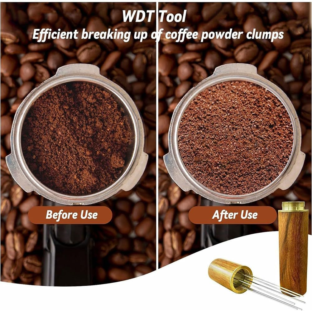 Veumoie Coffee Espresso Tamper 51Mm with WDT Tool Calibrated Spring Loaded, with Silicone Mat, for Espresso Coffee Machine Easy Install Easy to Use image number 2