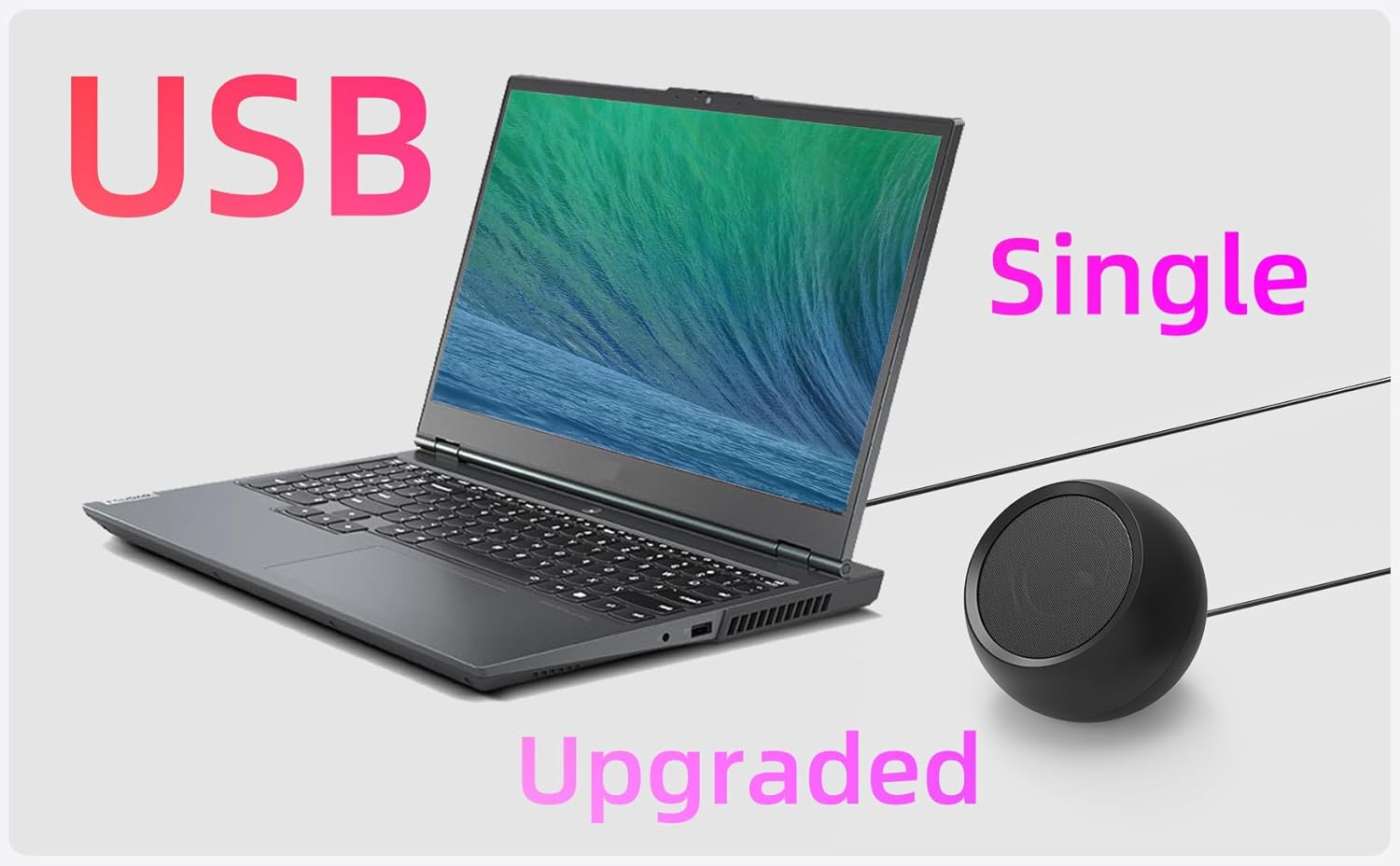 [Single] Computer Speaker for Desktop PC, Usb-Powered, Plug-N-Play, Wired, External Speaker for Laptop, with Crystal-Clear Sound, Loud Volume, Rich Bass, Built-In USB-C Adapter for Full Compatibility image number 4