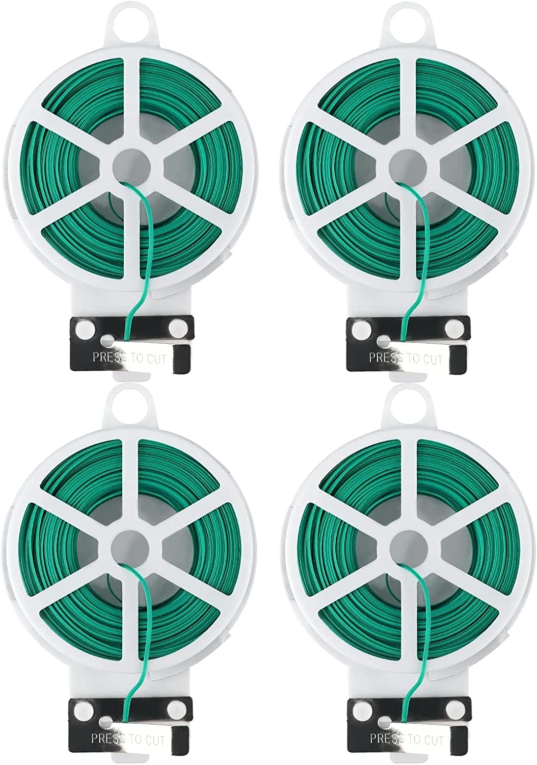 200M Twist Tie Sturdy Plastic Green Garden Plant Twist Tie Multi-Use for Secure Vines/Plants, 4 Pack Total 200M Green Garden Ties with Cutter for Gardening and Office Organization image number 3
