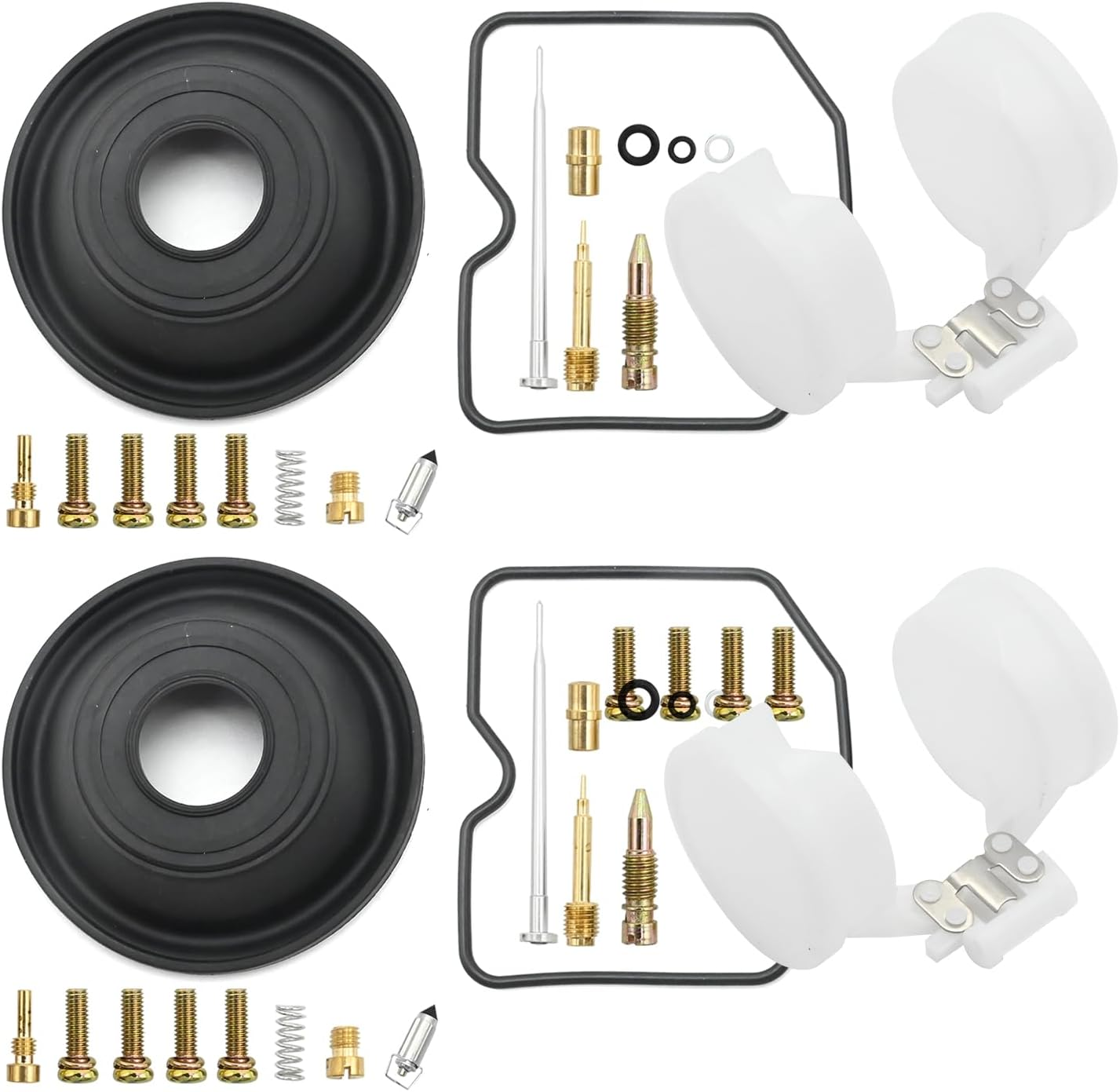 2Pcs Carburetor Rebuild Kits Replacement for Kawasaki Ninja EX250 250R 2001 2002 2003 2004 2005 2006 2007 2008 2009 2010 2011 2012 Carb Rebuild Kits with Diaphragm Float image number 4