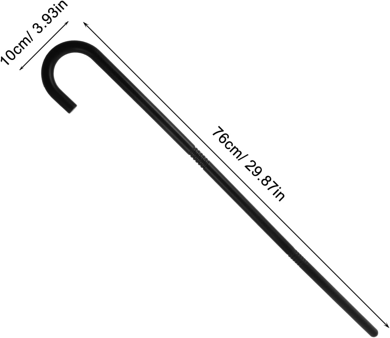 Housoutil Halloween Grandpa Retro Prop Cane, Costume Walking Stick, Cosplay Stage Performance Prop, Black Plastic Decorative Walking Stick, 76 Cm image number 1