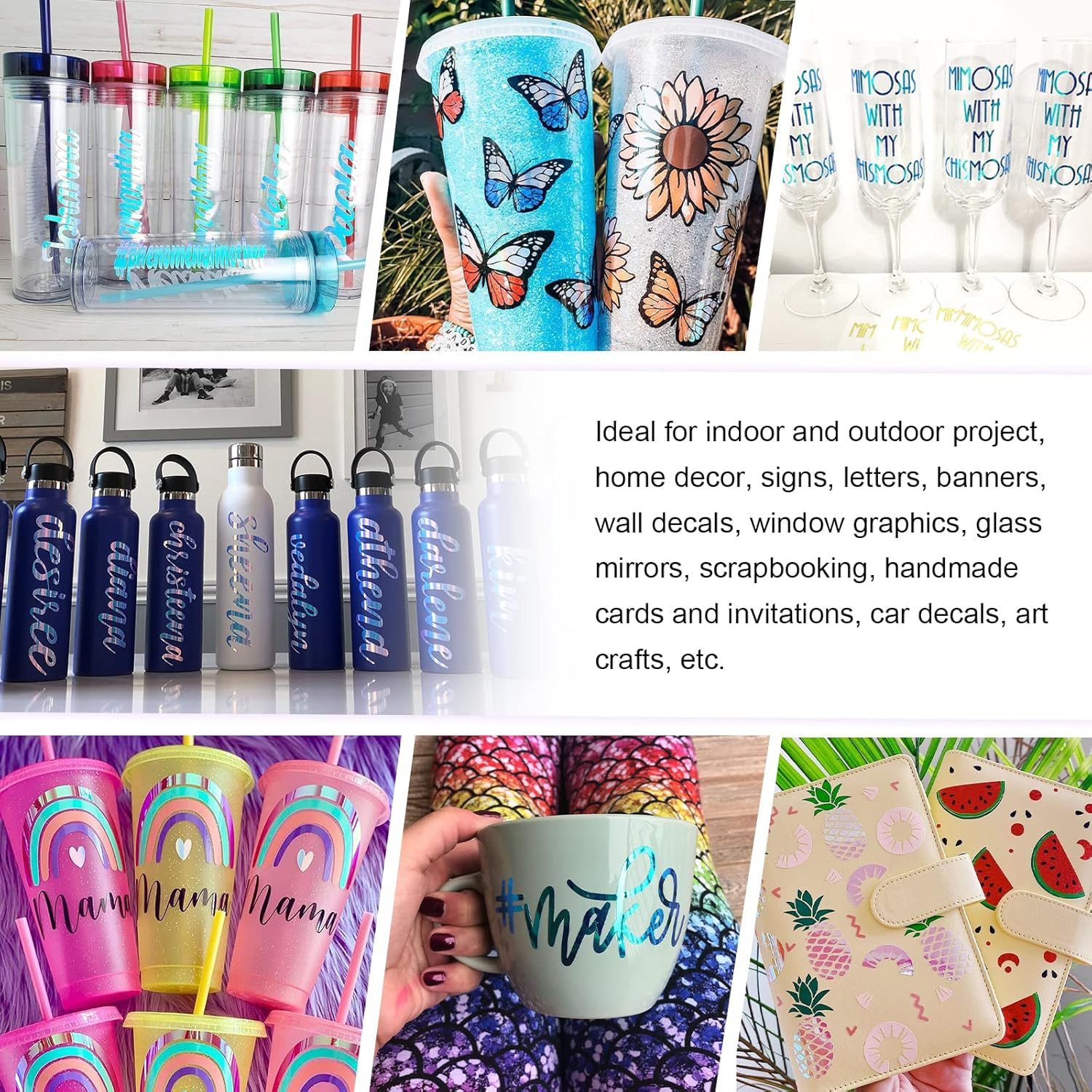 TECKWRAP Iridescent Holographic Opal Craft Vinyl 12" X 12" 7 Sheets/Pack for Craft Cutters, Sign Plotters image number 3