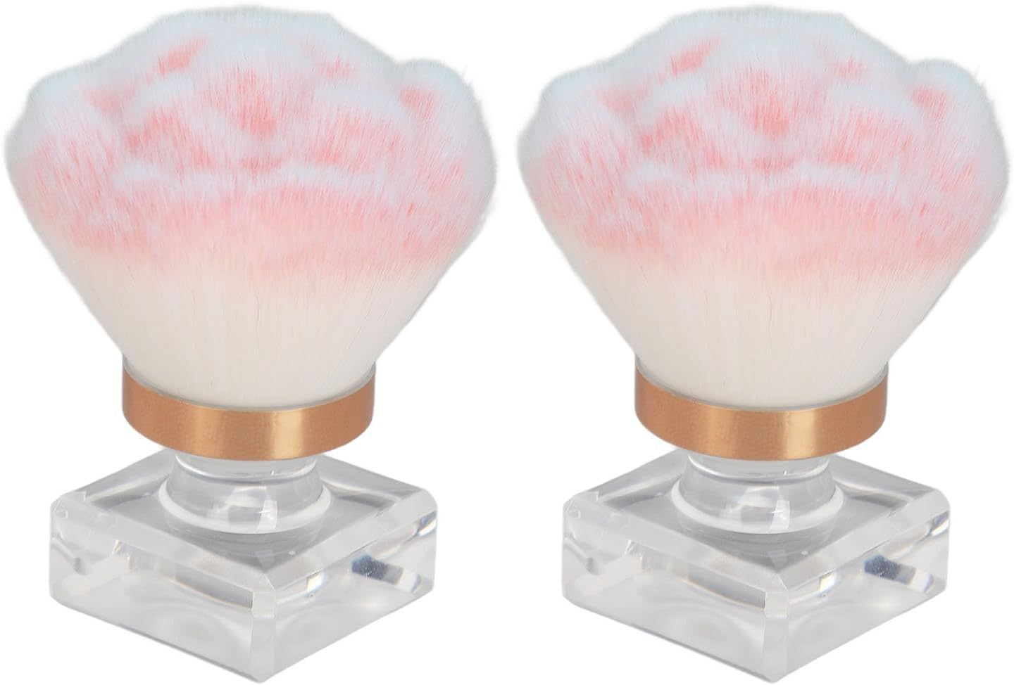 Nail Art Dust Removal Brushes, Pink Nail Art Powder Brushes Versatile Ergonomic 2 Set for Makeup image number 1