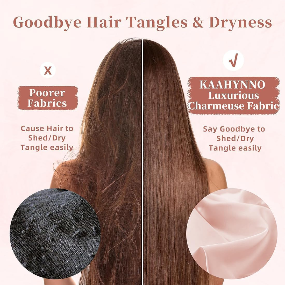 JYNVO 2 Pack Breathable and Soft Satin Sleep Cap and Scrunchie Hair Scrunchie Keeps Curls in Shape Prevents Frizz and Hair Breakage Suitable for Women with Any Hair Type image number 3