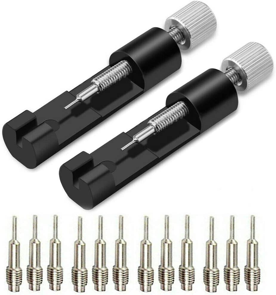2 Pack HEYUS Metal Watch Band Strap Link Pin Remover Adjustment Tool Remove Repair Tool Kit for Watchmakers with 12 Extra Pins image number 1