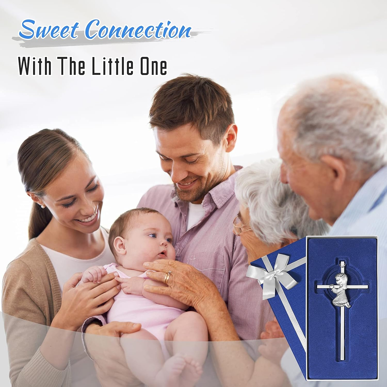 Baby Wall Cross Baptism Gifts for Girl, 6-Inch Silver Praying Girls Baptism Crosses for First Holy Communion Christening and Dedication Baptismal Gifts from Godparents image number 6