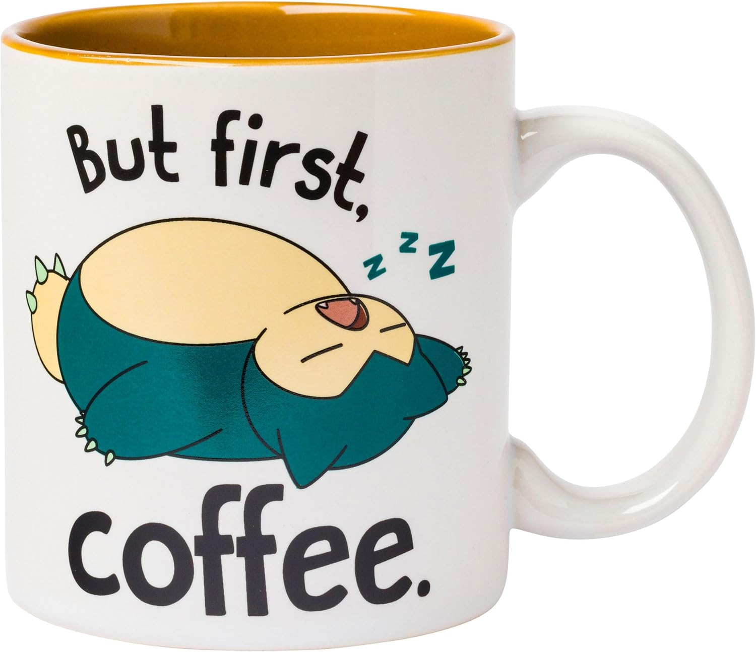 Silver Buffalo Pokemon Snorlax but First Coffee Ceramic Mug, 20 Ounces image number 5