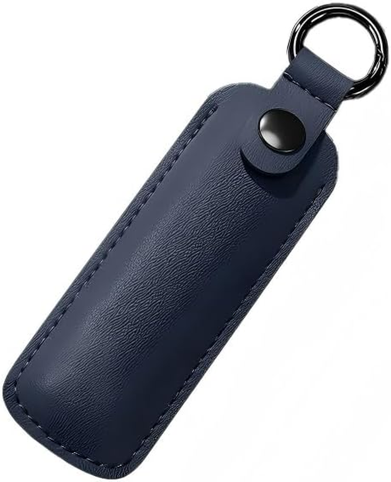 Microfiber Leather USB Flash Drive Case - anti Lost USB Flash Drive Holder Protective Cover with Keychain, Small Portable Storage Carrying Case for USB (Dark Blue)