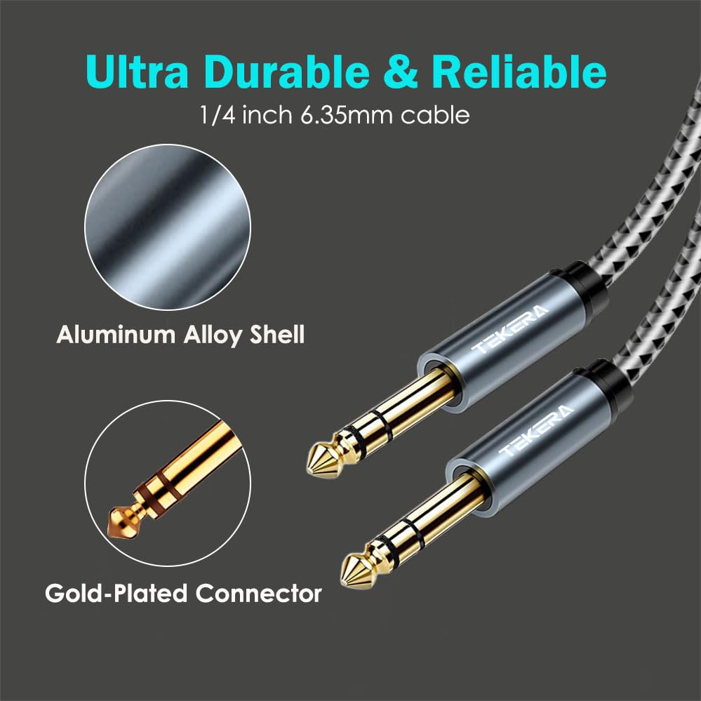 TEKERA Guitar Cable, 2-Pack Balance 6.35Mm TRS 1/4 Inch Cable, Stereo Quarter Inch TRS Male Cable (3.3FT/1M) image number 5