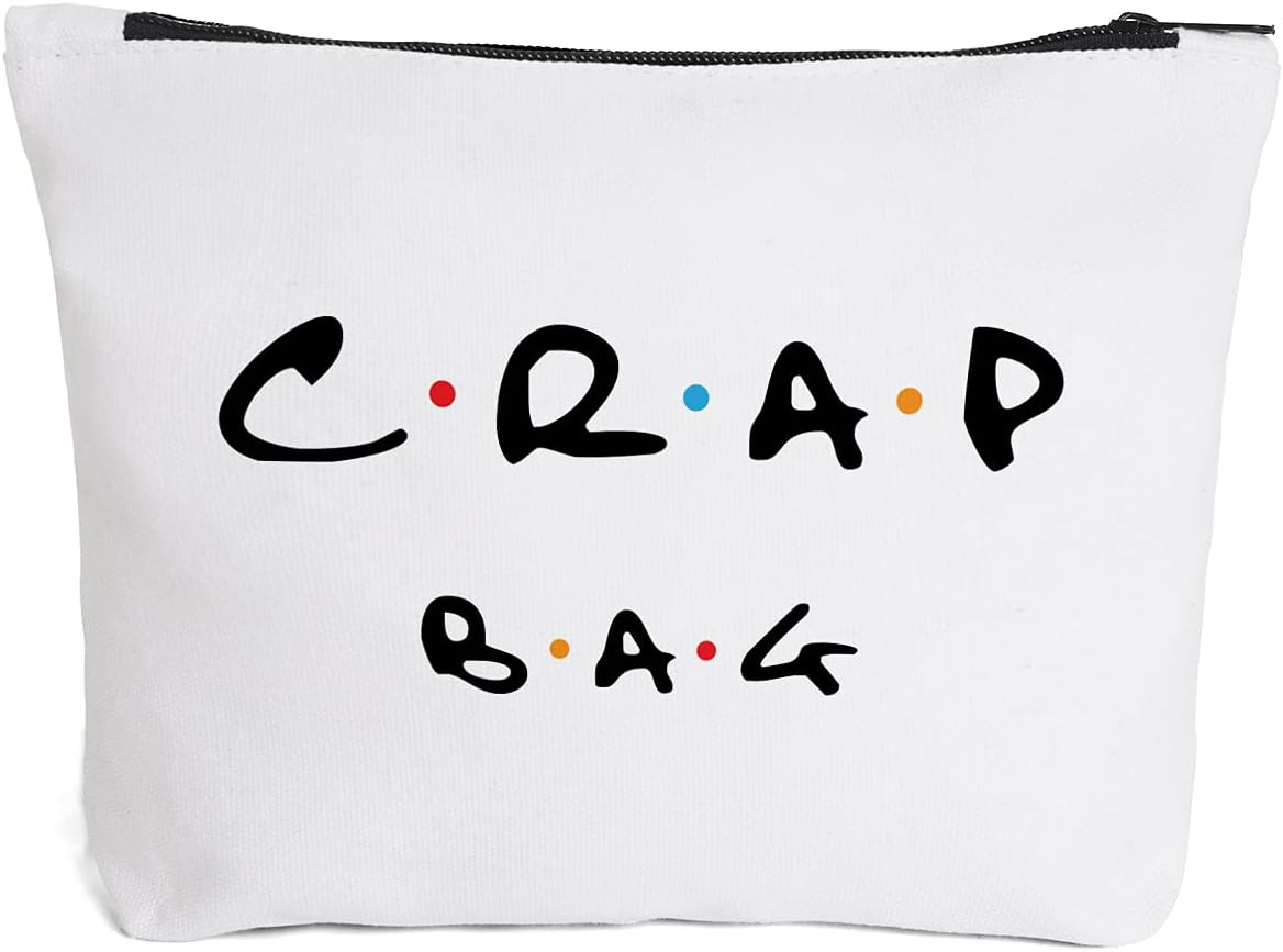 Ihopes+ Natural Reusable Makeup Bag Friends Theme Eco-Friendly Makeup Bag Gifts for Women Men Best Friends, Black image number 6