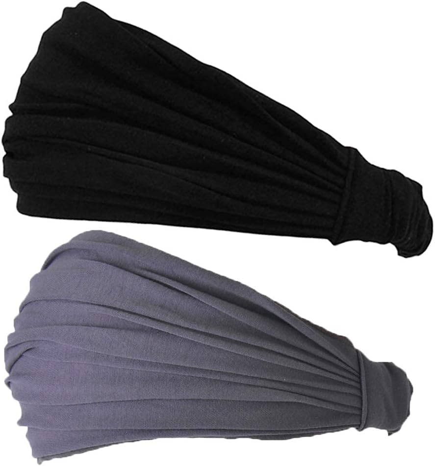 CHARM Mens Womens Headband Bandana &ndash; Comfortable Head Bands with Elastic Secure Snug Fit Non Slip for Runners Fitness Sports Gym Tennis Crossfit Lightweight