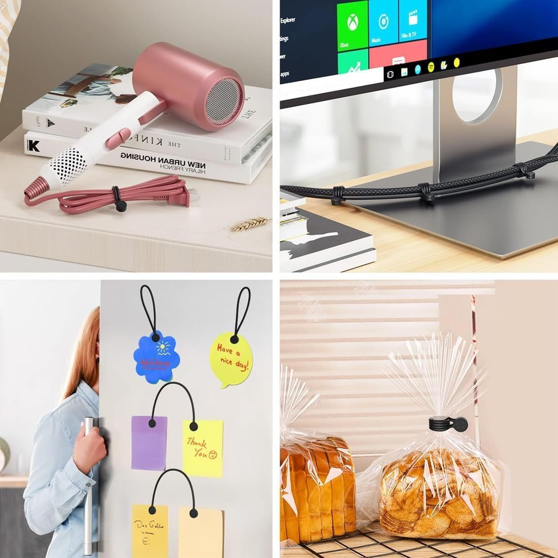 10Pcs Silicone Magnetic Cable Ties for Charging Wire, Earphone Cord Organization and Fridge Magnets (Colorful) image number 5