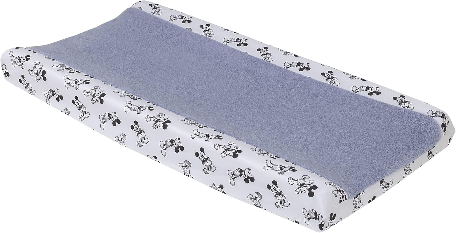 Disney Winnie the Pooh Classic Pooh 100% Cotton Quilted Changing Pad Cover, Ivory/Butter/Aqua/Orange 1 Count (Pack of 1)