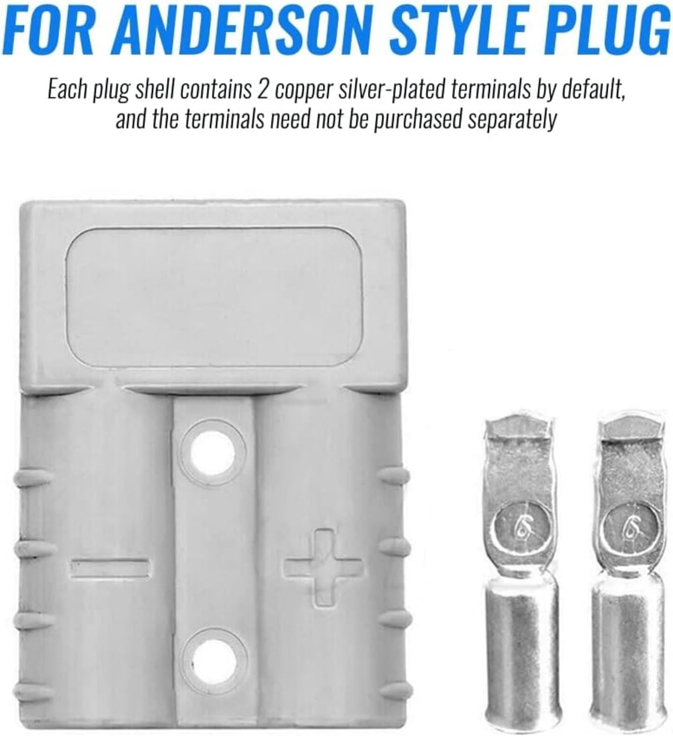 20Pcs Battery Connector 50Amp Professional Quick Connector Plug for Anderson Plug Connector 50Amp Kit 600V 6-12AWG AWG AC/DC Power Tool image number 1