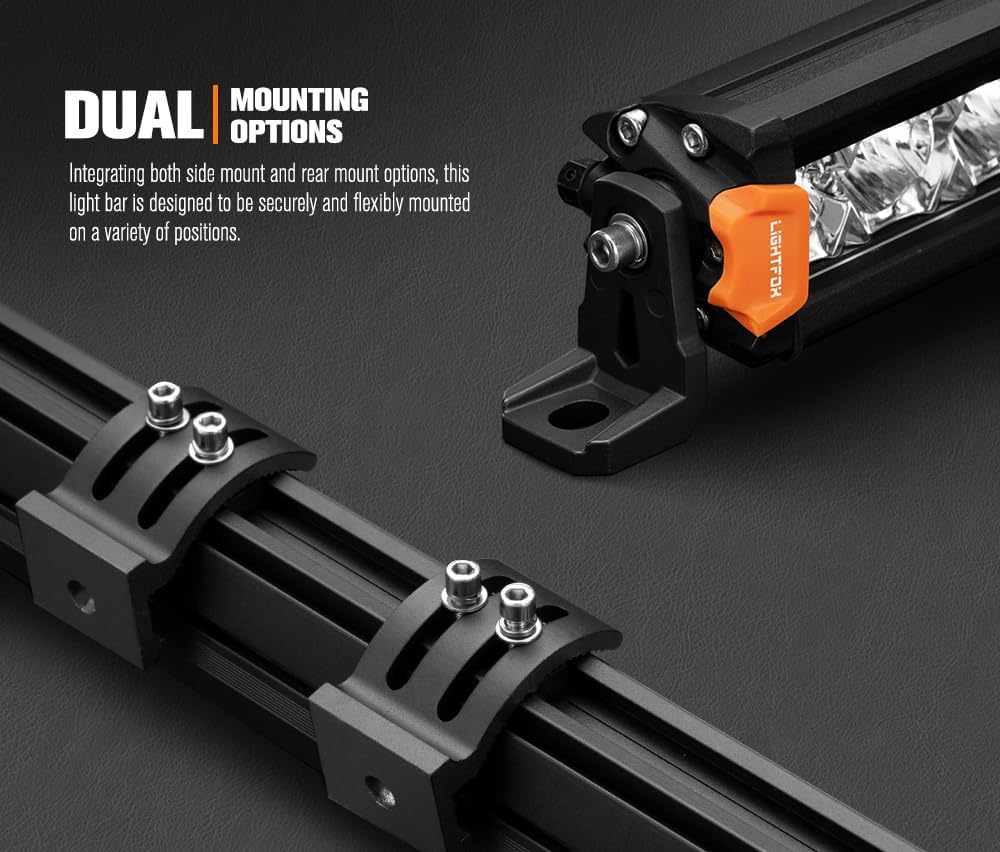 LIGHTFOX 14 Inch LED Light Bar - Professional IP68 Waterproof Ultra Slim Single Row off Road Light Bars, 60W 7,548LM Super Bright Spot Flood Combo Driving Light LED Work Light for UTV ATV Jeep Truck image number 2
