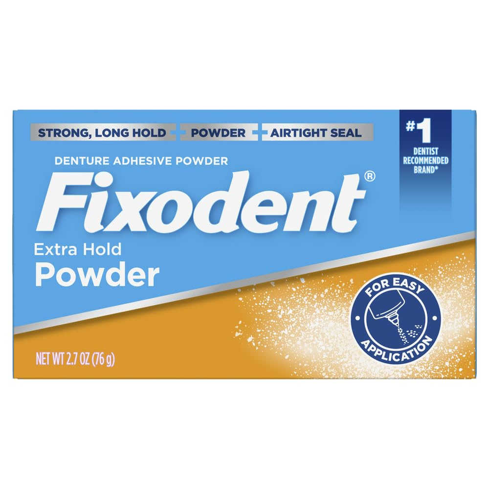 Fixodent Extra Hold Denture Adhesive Powder 2.7 Oz (Pack of 4) image number 3