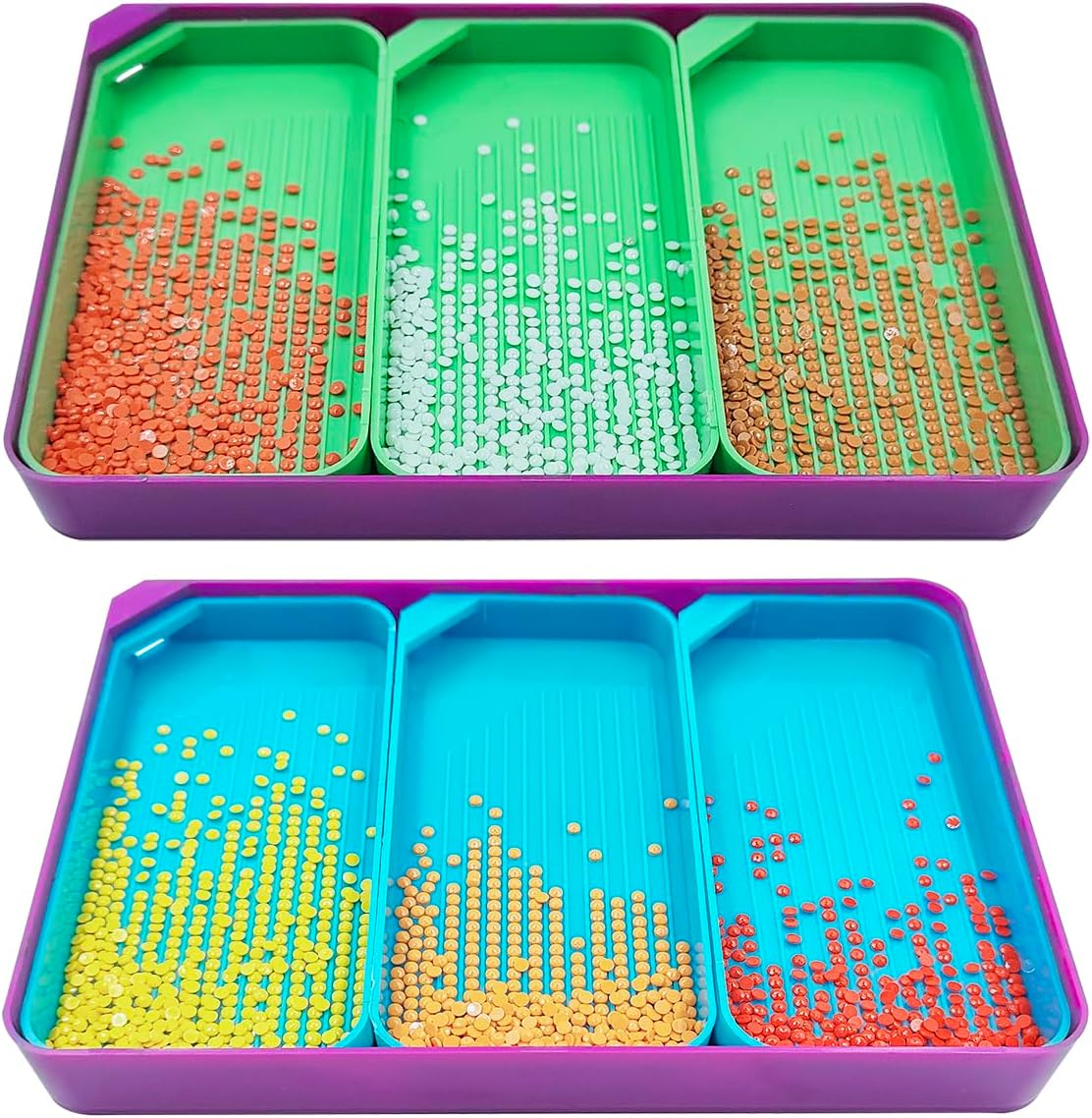 8 Pcs Trays Diamond Art Paintings, AIFUDA Diamond Art Paintings Tool Plastic Bead Sorting Tray Large Size Art Diamond Tray Accessories and Tools for DIY Crafts image number 5