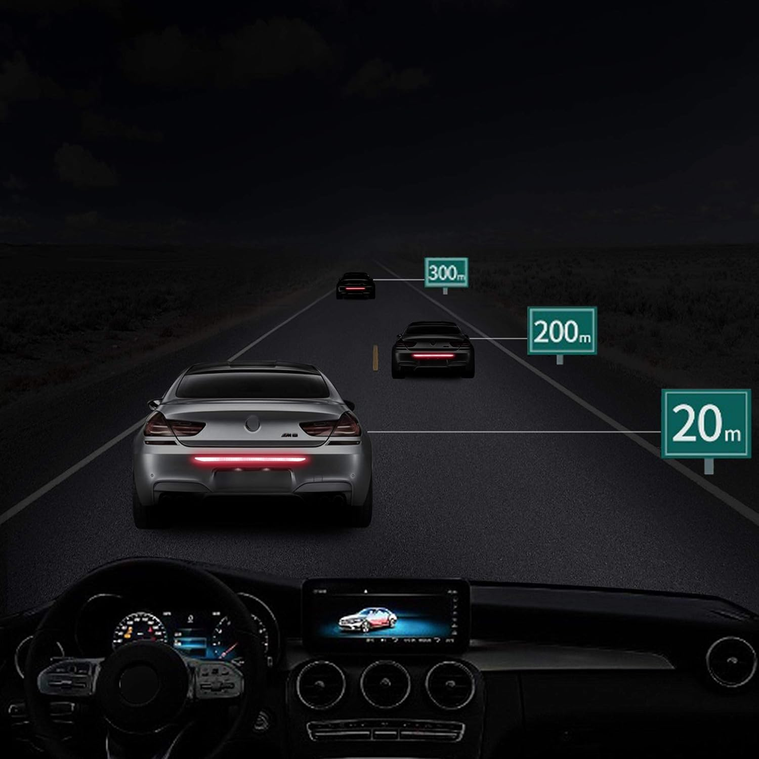 TOMALL 35.2'' Strong Reflective Stripe Stickers High-Intensity Night Visibility Reflective Decal Universal Safety Warning Diamond Grade Waterproof Self Adhesive for Car Trunk (Red) - Blue image number 5