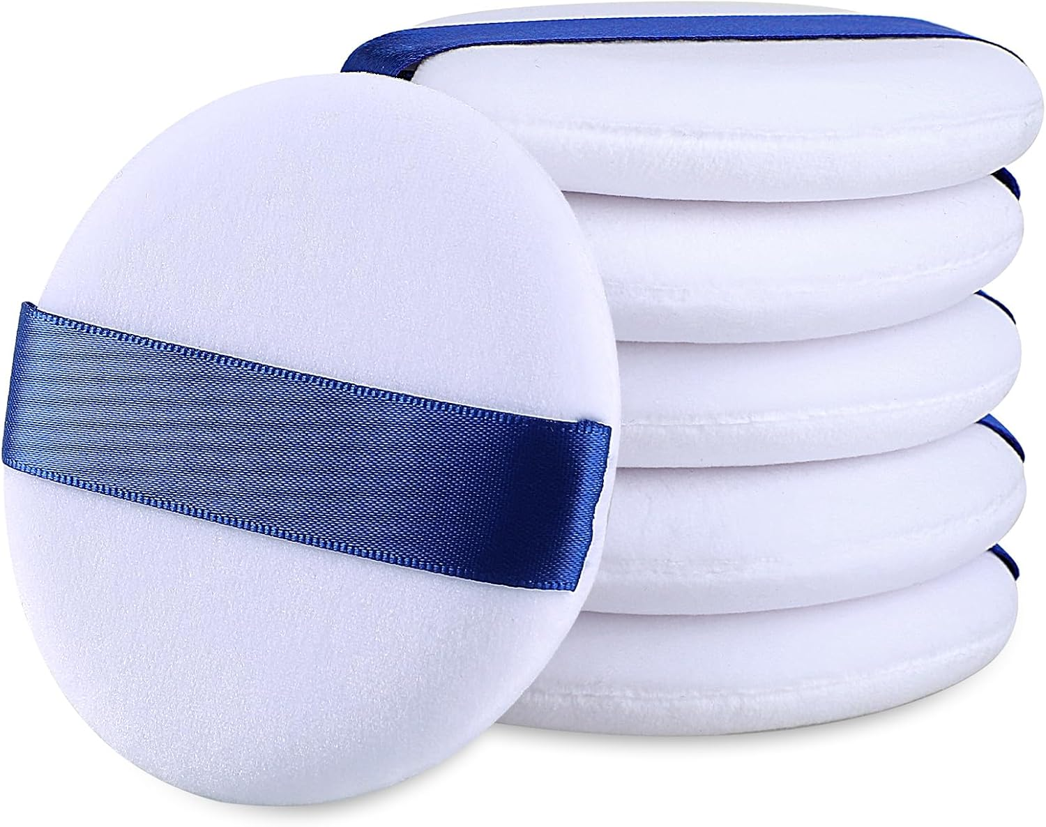 6Pcs Powder Puff - 3 Inch Soft Powder Makeup Puffs Pads Ultra Soft Washable Velour Makeup Powder Puffs for Face Powder Setting Powder Loose Powder image number 1
