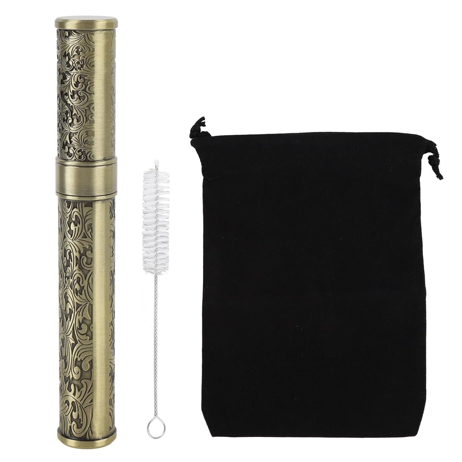 Metal Tube Container, Joint Tubes Embossed Aluminum Waterproof Portable Storage Container Box Stash Jar Cigar Cases Air Tight Pocket Purse for Outdoor Camping Travel` (Bronze)